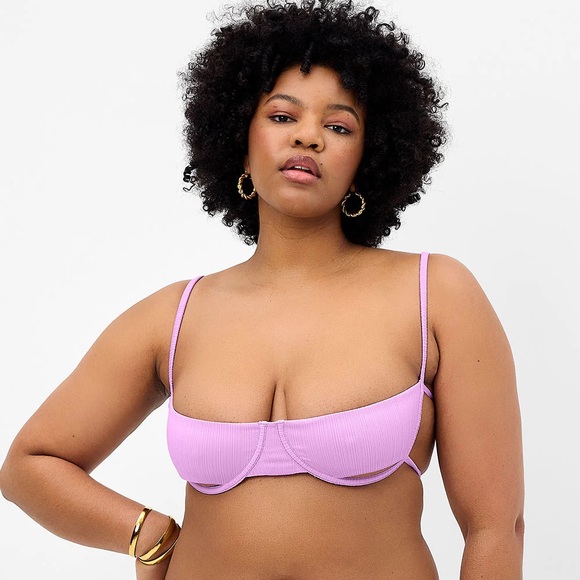 NWT Frankie’s Bikinis Campbell Plisse Underwire Bikini Top Sz M - Picture 4 of 7